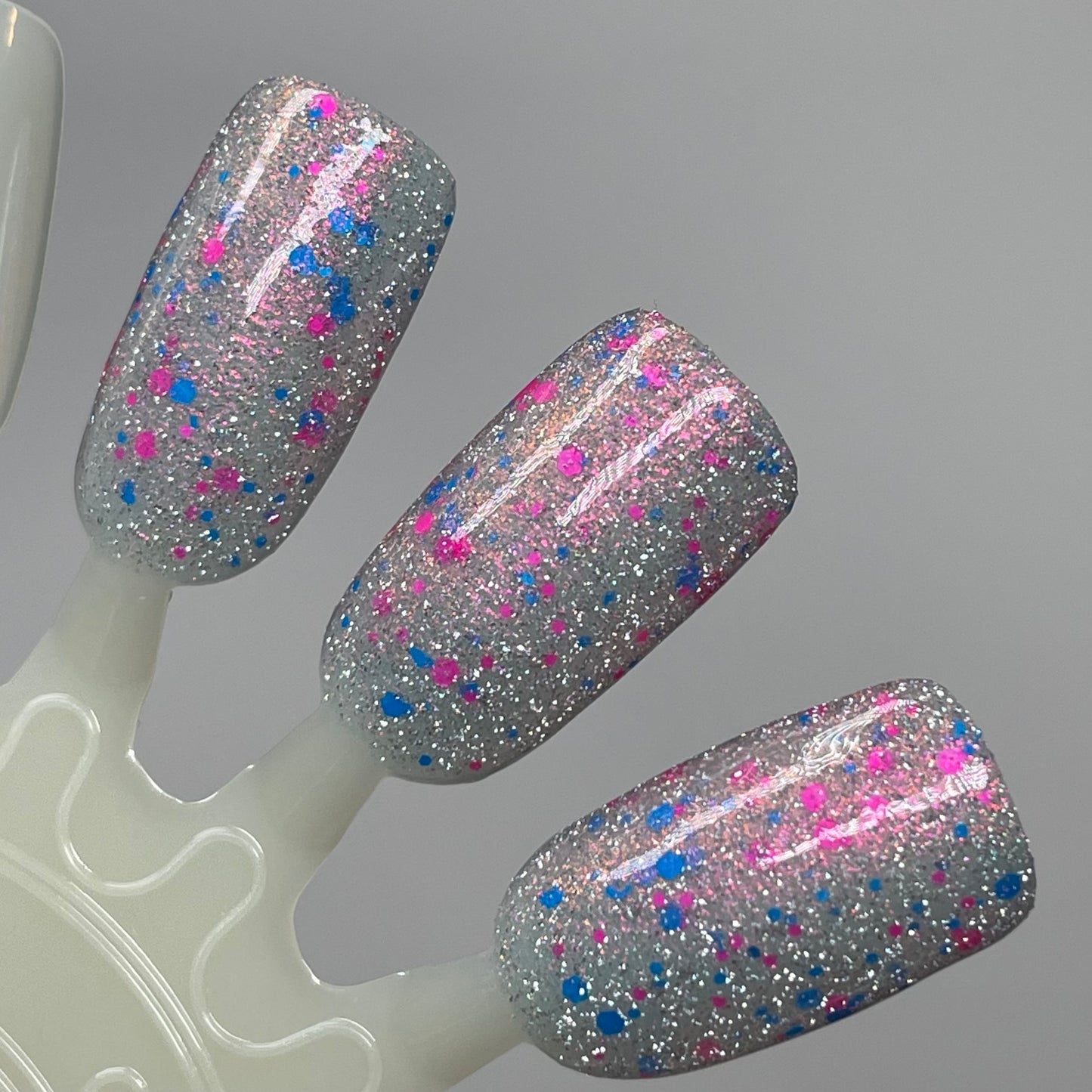 Squid Pro Quo - Pink Silver Nail Polish - Reflective Glitter Nail Polish - Squids Fly High Sibling - Dam Nail Polish