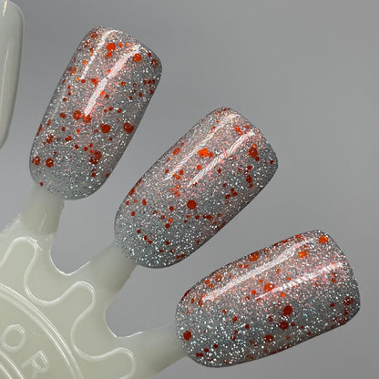 Soda Pop Lock and Drop It - Orange Silver Nail Polish - Reflective Glitter Nail Polish - Sugar Rush Collection - Dam Nail Polish