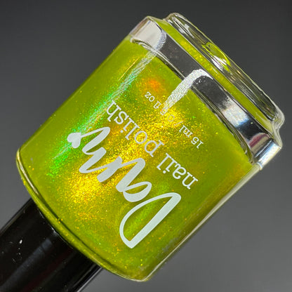 Just Mossing Around - Yellow Nail Polish - Shimmer Nail Polish - The Secret Fairy Garden - Dam Nail Polish