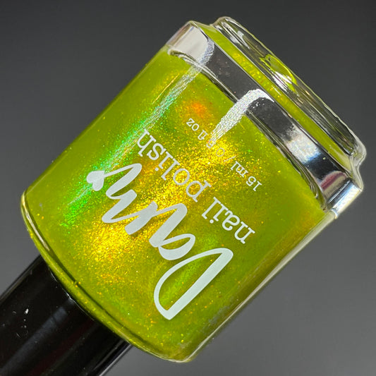 Just Mossing Around - Yellow Nail Polish - Shimmer Nail Polish - The Secret Fairy Garden - Dam Nail Polish