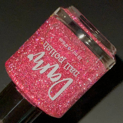 Strawberry Compote - Pink Nail Polish - Reflective Glitter Nail Polish - Jams & Jellies Collection - Dam Nail Polish