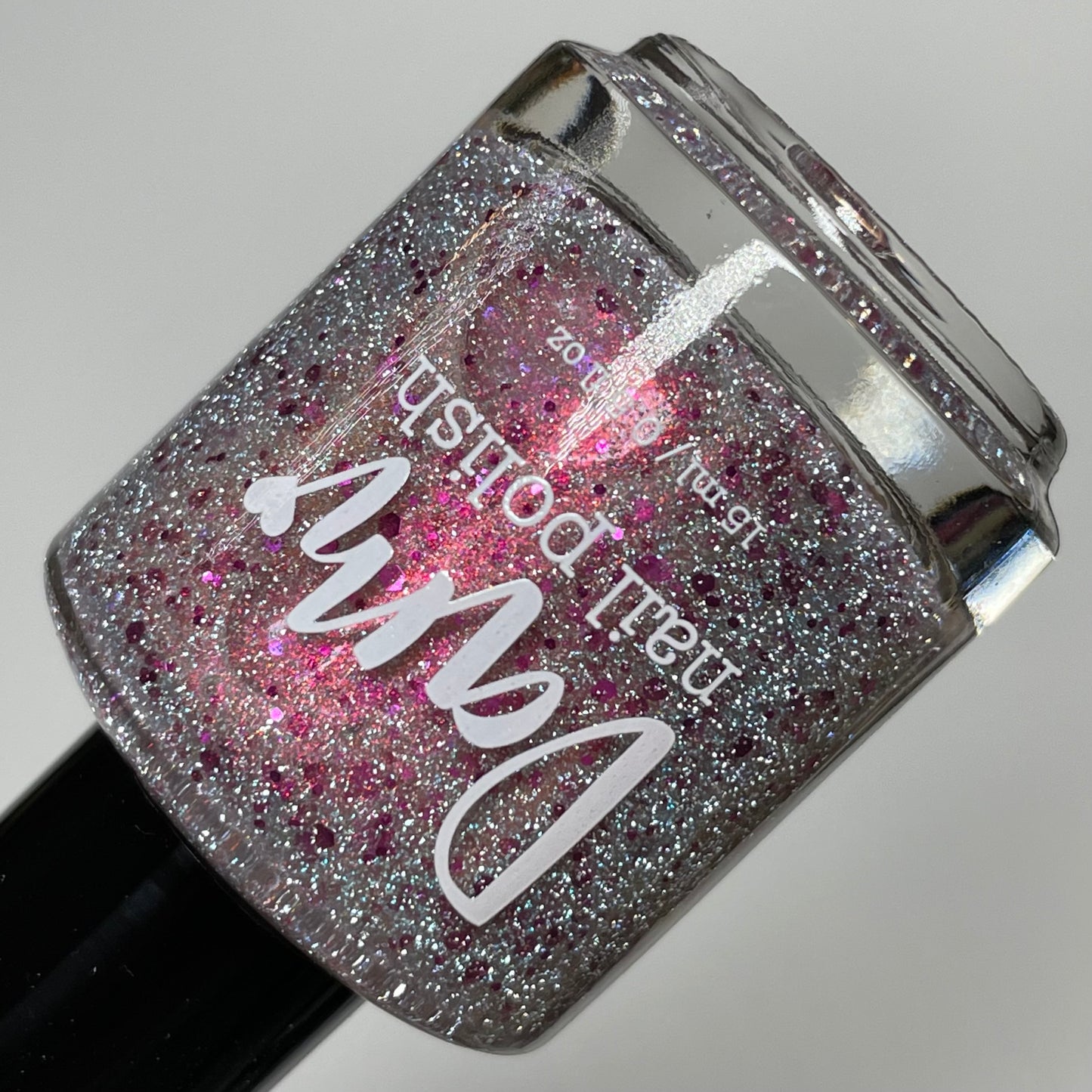 Jelly Bean Around the World - Pink Silver Nail Polish - Reflective Glitter Nail Polish - Sugar Rush Collection - Dam Nail Polish