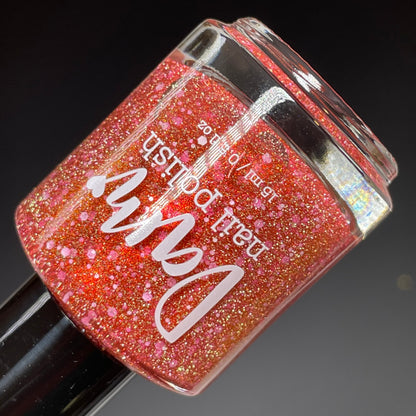 Sometimes Shiitake Happens - Red Reflective Glitter Nail Polish
