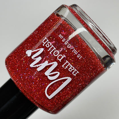 Apple Fruit Butter - Red Nail Polish - Reflective Glitter Nail Polish - Jams & Jellies Collection - Dam Nail Polish