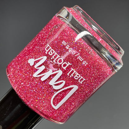 Strawberry Compote - Pink Nail Polish - Reflective Glitter Nail Polish - Jams & Jellies Collection - Dam Nail Polish