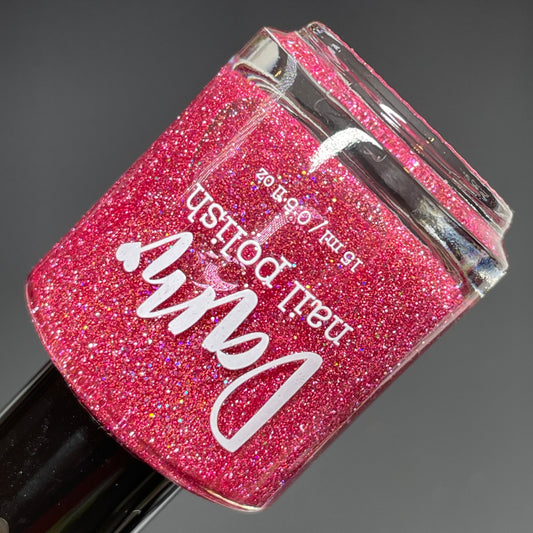 Strawberry Compote - Pink Nail Polish - Reflective Glitter Nail Polish - Jams & Jellies Collection - Dam Nail Polish
