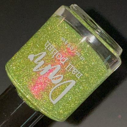 Clover Achiever - Green Nail Polish - Reflective Glitter Nail Polish - The Secret Fairy Garden - Dam Nail Polish