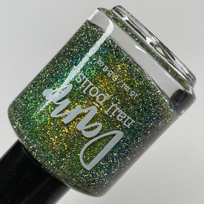 I'm Indoorsy - Gold Flakie Nail Polish - Light Green Reflective Glitter - Home Sweet Home Trio