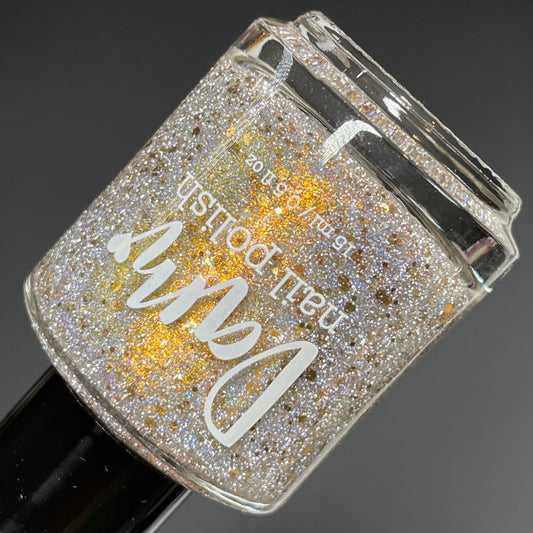 Caramel Apple Bottom Jeans - Gold Silver Nail Polish - Reflective Glitter Nail Polish - Sugar Rush Collection - Dam Nail Polish