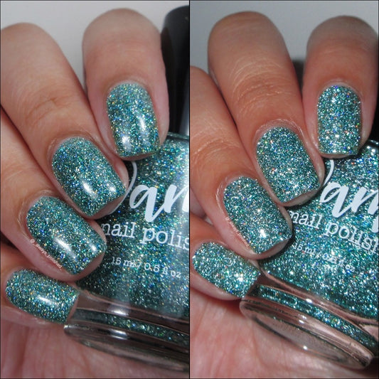 Undying Devotion - Green Nail Polish - Reflective Glitter Nail Polish - Bitten Collection