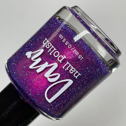 Don't Feed the Fears - Purple Nail Polish - Reflective Glitter Nail Polish - Polish of the Month - June 2026 - Dam Nail Polish