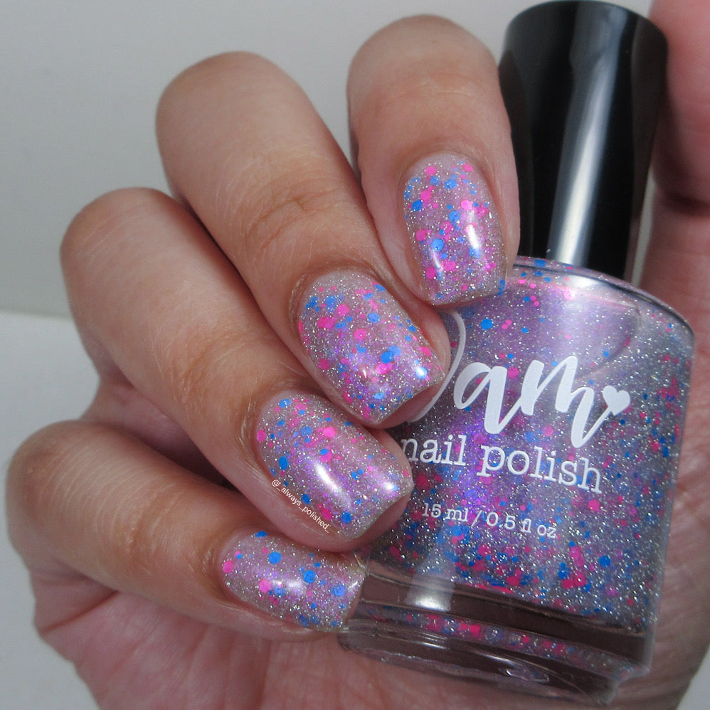 Just Squidding Around - Purple Silver Nail Polish - Reflective Glitter Nail Polish - Squids Fly High Sibling