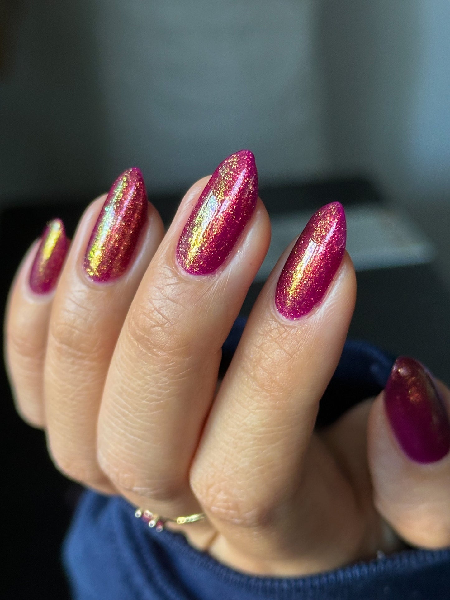 Should I Stay - Deep Fucshia Shimmer Nail Polish - Bonus Track Collection - Dam Nail Polish