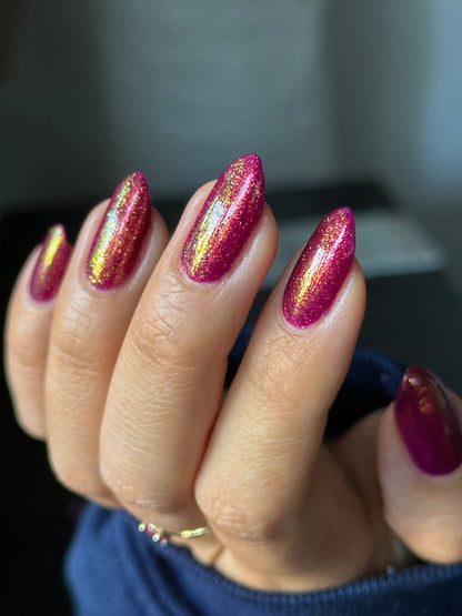 Should I Stay - Deep Fucshia Shimmer Nail Polish - Bonus Track Collection - Dam Nail Polish