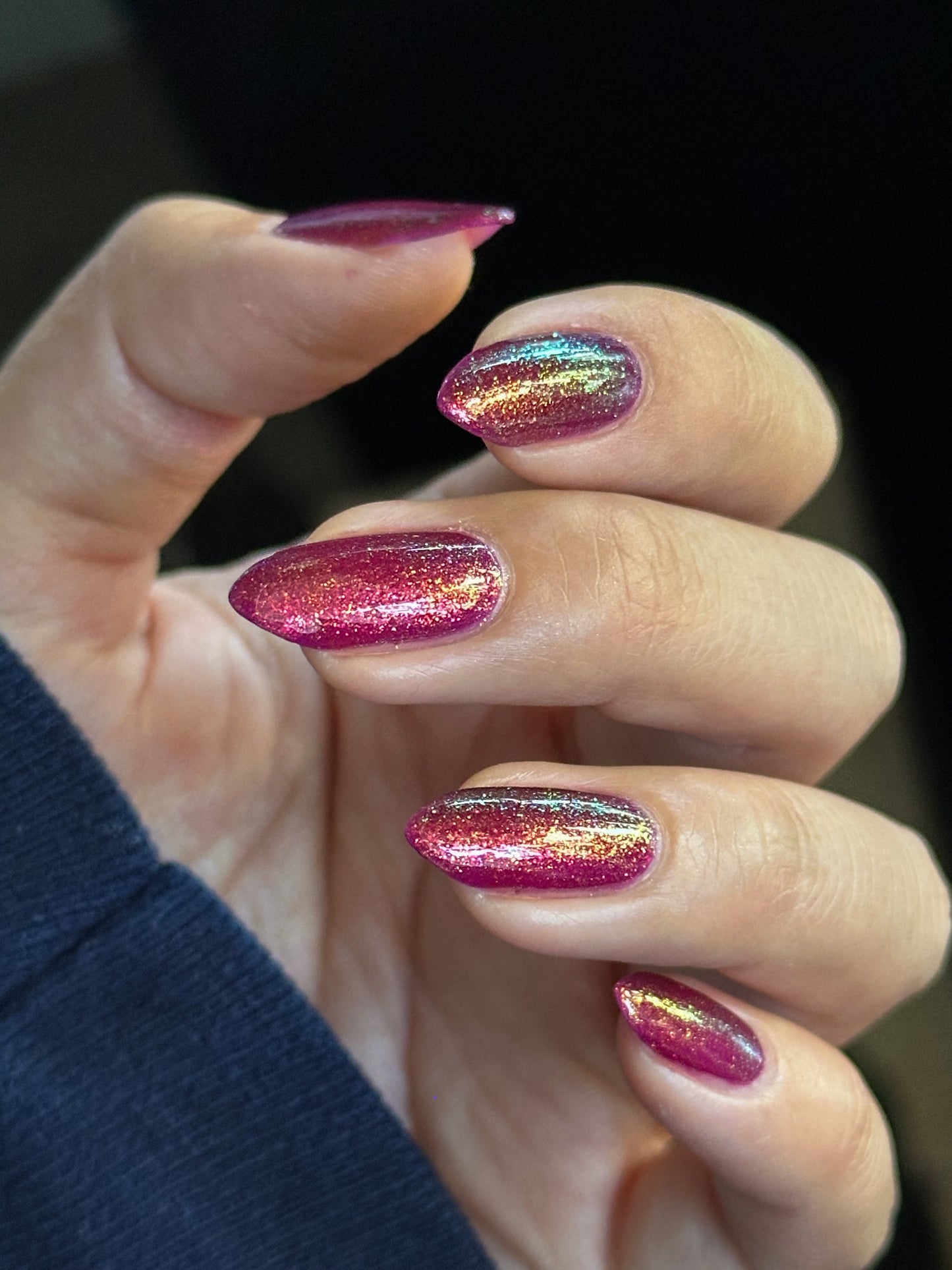 Should I Stay - Deep Fucshia Shimmer Nail Polish - Bonus Track Collection - Dam Nail Polish