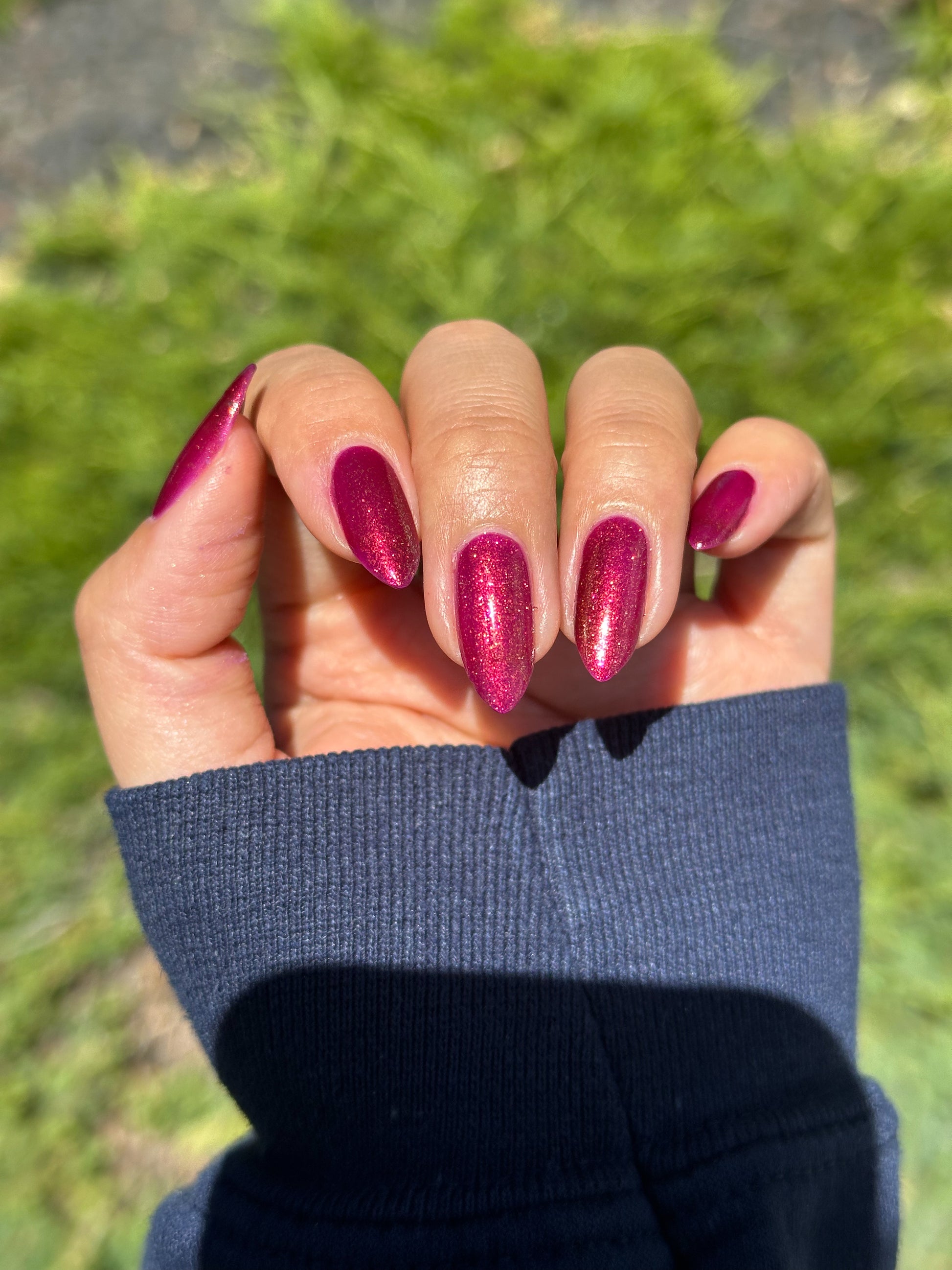 Should I Stay - Deep Fucshia Shimmer Nail Polish - Bonus Track Collection - Dam Nail Polish