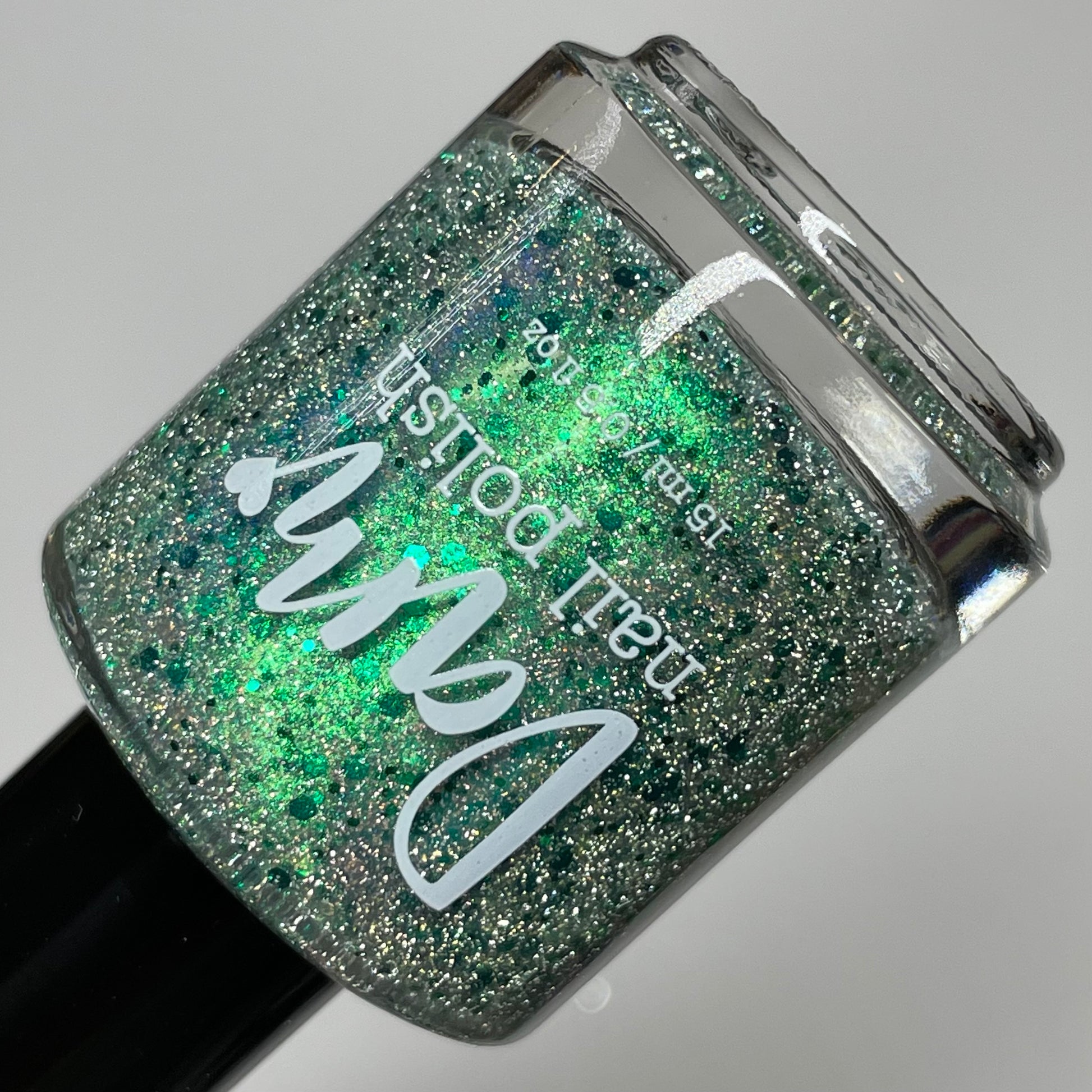 Candy Wrapper’s Delight - Green Silver Nail Polish - Reflective Glitter Nail Polish - Sugar Rush Collection - Dam Nail Polish