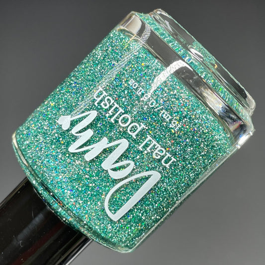 Undying Devotion - Green Nail Polish - Reflective Glitter Nail Polish - Bitten Collection - Dam Nail Polish