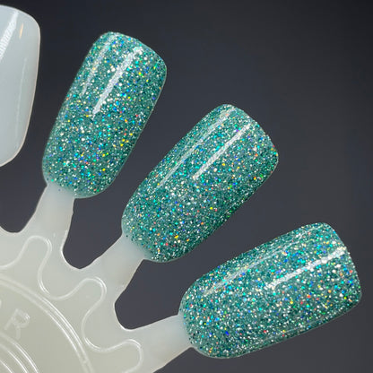 Undying Devotion - Green Nail Polish - Reflective Glitter Nail Polish - Bitten Collection - Dam Nail Polish