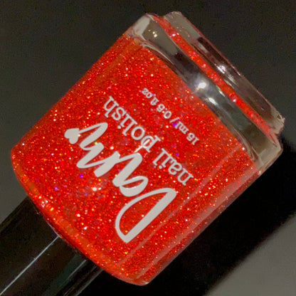 Apple Fruit Butter - Red Nail Polish - Reflective Glitter Nail Polish - Jams & Jellies Collection - Dam Nail Polish
