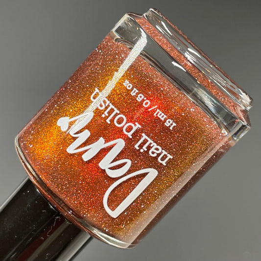 I'm Not Smart Enough - Red Orange Shimmer Nail Polish - Reflective Nail Polish - I'm Not a Robot Series