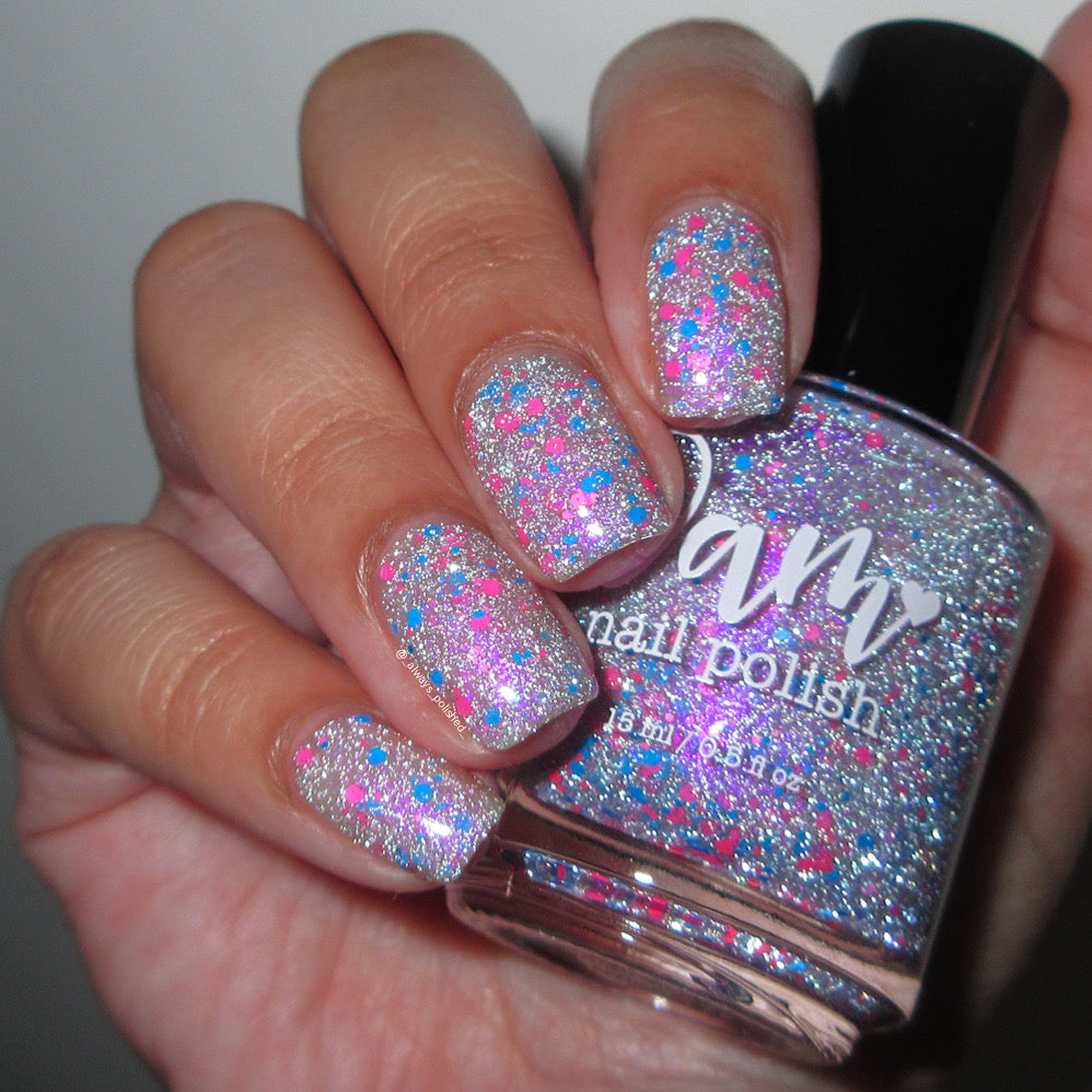 Just Squidding Around - Purple Silver Nail Polish - Reflective Glitter Nail Polish - Squids Fly High Sibling