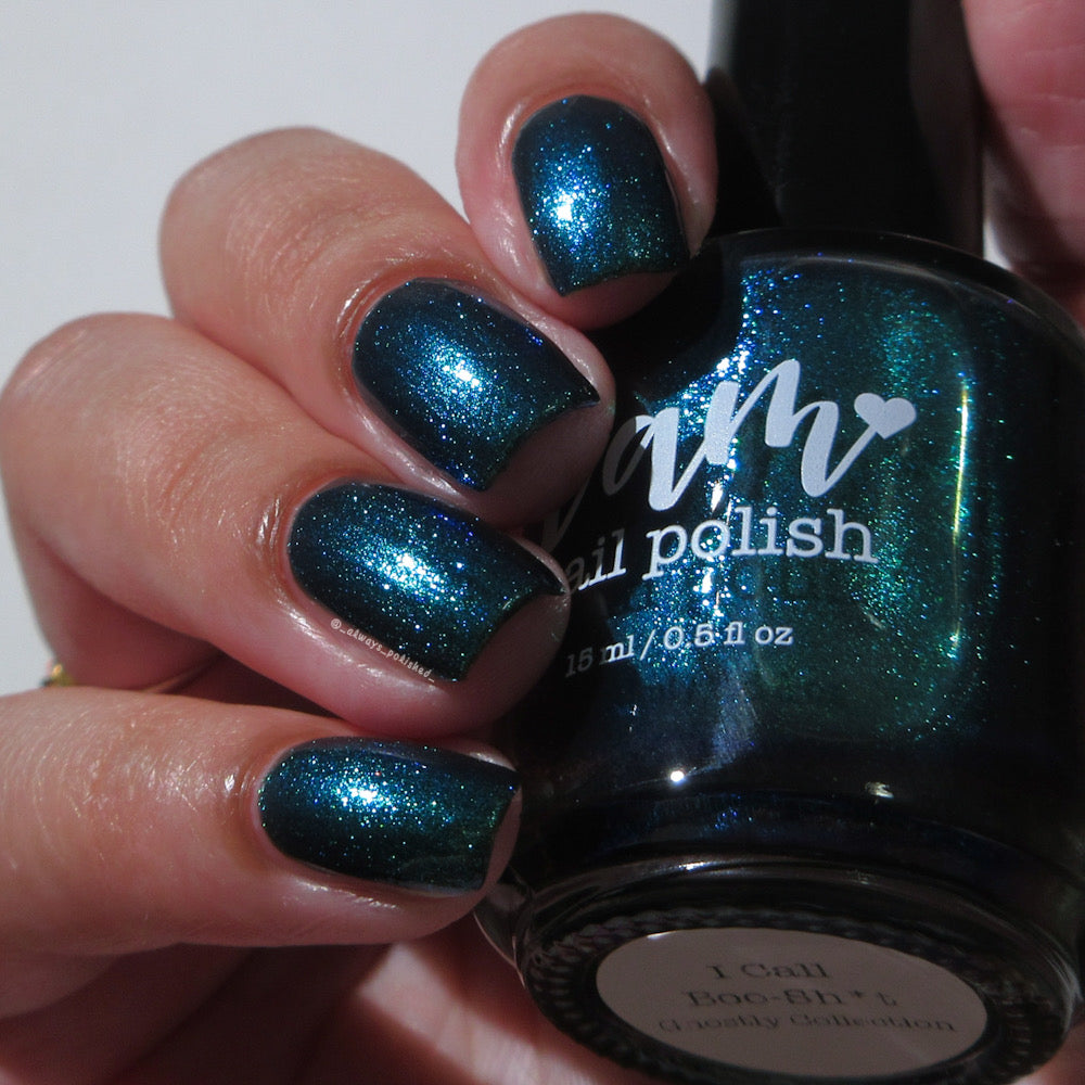 I Call Boo-sh*t - Black Nail Polish - Shimmer Nail Polish - Ghostly Collection - Halloween 2025 - Dam Nail Polish