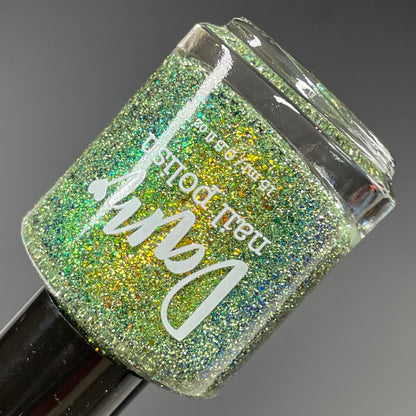 I'm Indoorsy - Gold Flakie Nail Polish - Light Green Reflective Glitter - Home Sweet Home Trio