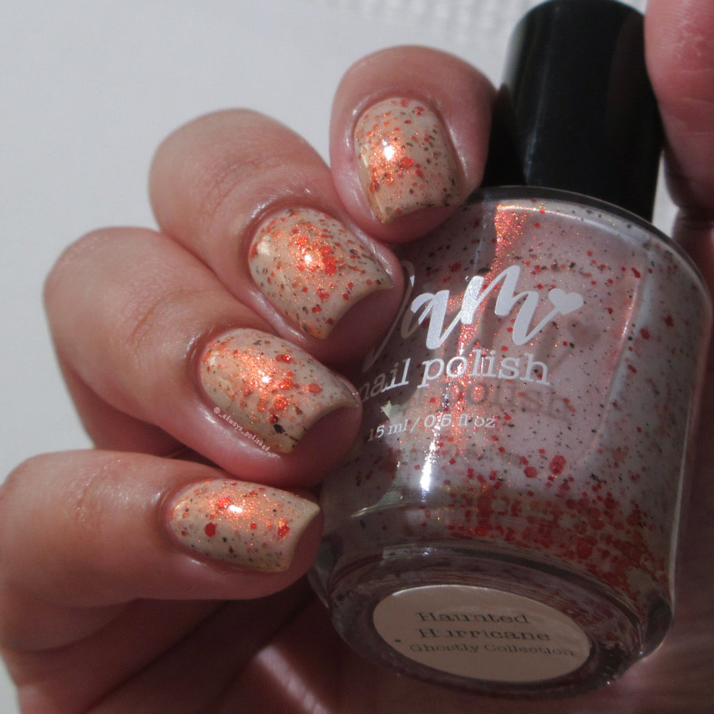 Haunted Hurricane - White Nail Polish - Crelly Nail Polish - Ghostly Collection - Halloween 2025 - Dam Nail Polish