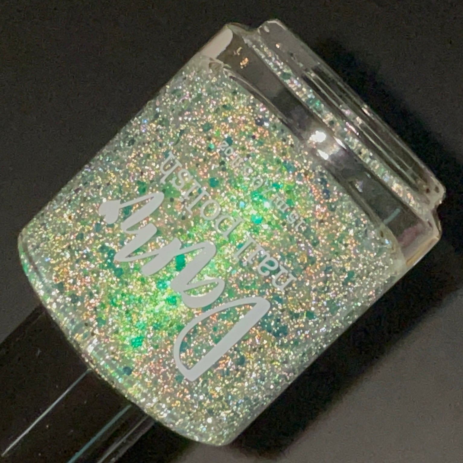 Candy Wrapper’s Delight - Green Silver Nail Polish - Reflective Glitter Nail Polish - Sugar Rush Collection - Dam Nail Polish