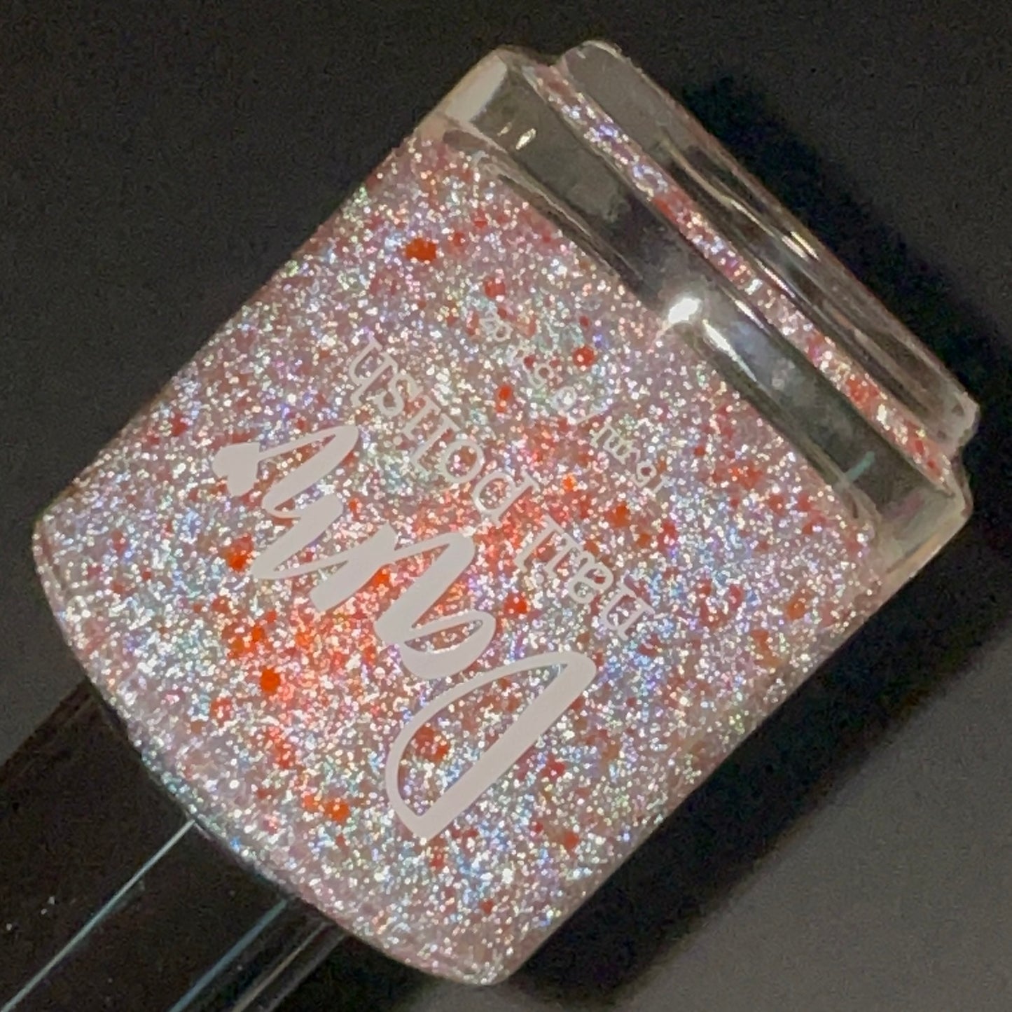 Soda Pop Lock and Drop It - Orange Silver Nail Polish - Reflective Glitter Nail Polish - Sugar Rush Collection - Dam Nail Polish