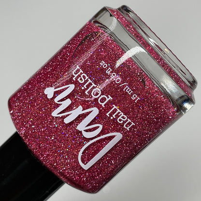 Strawberry Compote - Pink Nail Polish - Reflective Glitter Nail Polish - Jams & Jellies Collection - Dam Nail Polish