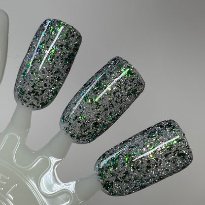 It's Too Peopley Out There  - Green Nail Polish - Reflective Nail Polish - Flakies Nail Polish - Home Sweet Home Series - Dam Nail Polish