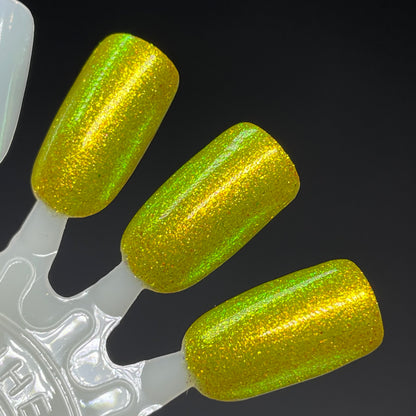Just Mossing Around - Yellow Nail Polish - Shimmer Nail Polish - The Secret Fairy Garden - Dam Nail Polish
