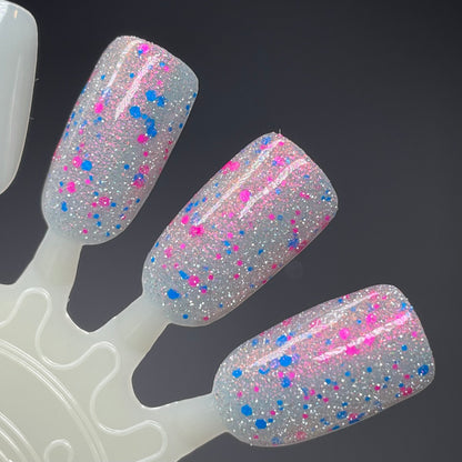 Squid Pro Quo - Pink Silver Nail Polish - Reflective Glitter Nail Polish - Squids Fly High Sibling - Dam Nail Polish
