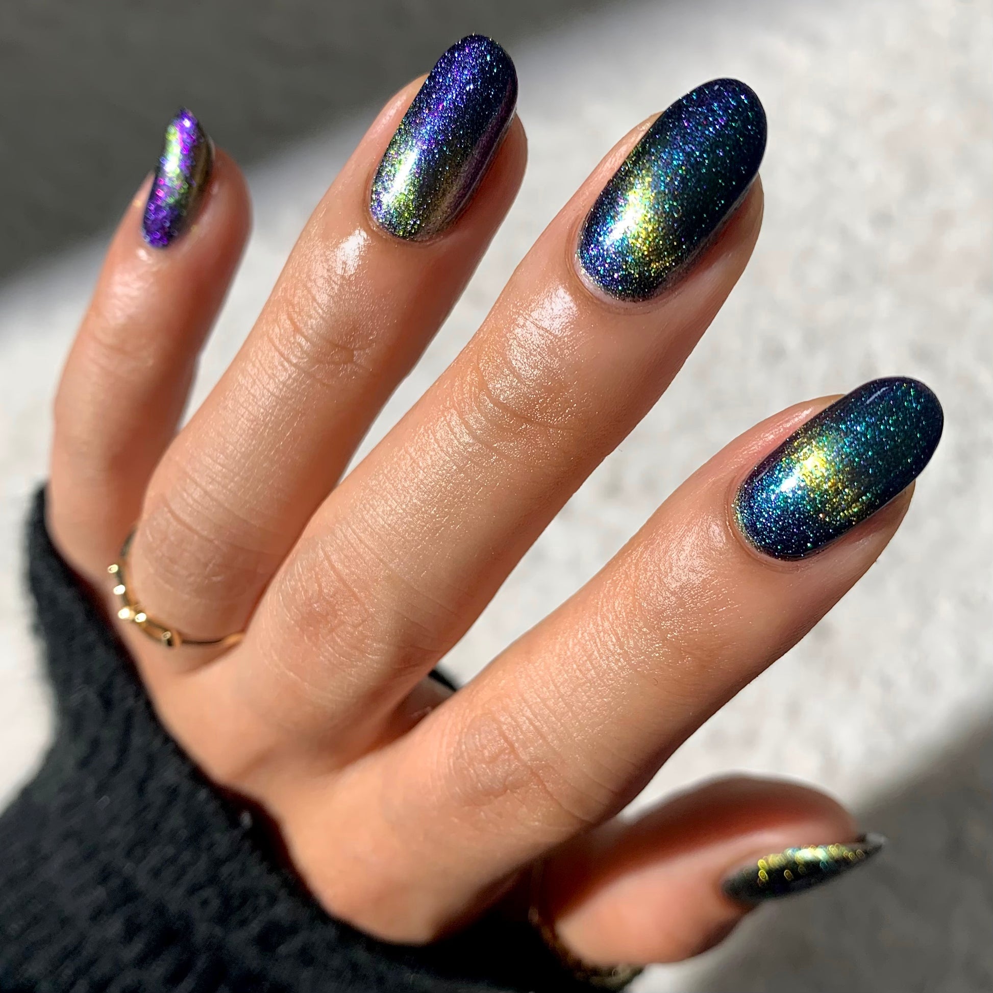 Alternate Adventure - Shifting Multichrome Magnetic Indie Nail Polish - Shifts Green, Blue, and Purple - Into the Multiverse Collection - Dam Nail Polish