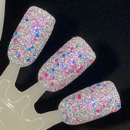 Just Squidding Around - Purple Silver Nail Polish - Reflective Glitter Nail Polish - Squids Fly High Sibling - Dam Nail Polish