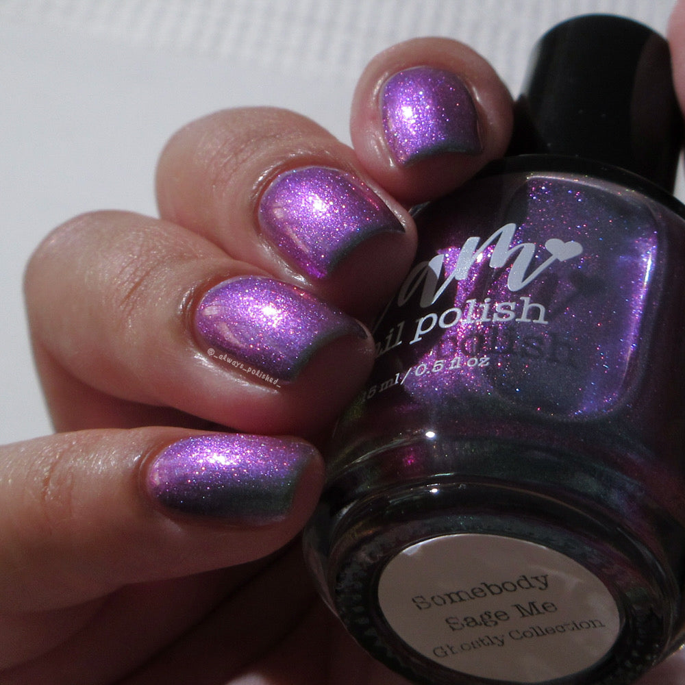 Somebody Sage Me - Gray Nail Polish - Shimmer Nail Polish - Ghostly Collection - Halloween 2025 - Dam Nail Polish