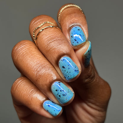 Bibbidi-Boba Tea-Boo - Light Blue Crelly Nail Polish - Boba Collection - Dam Nail Polish