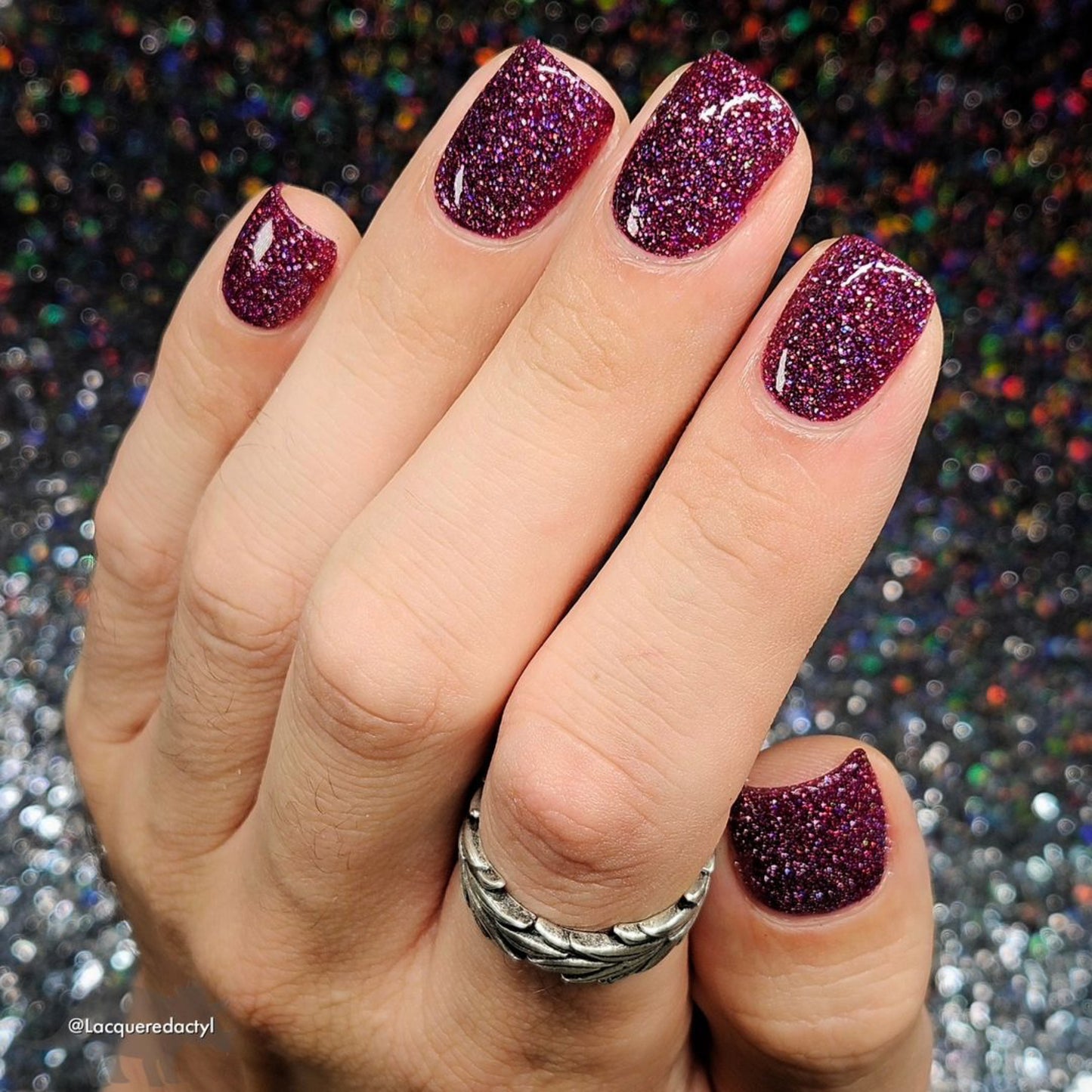 Heartless - Purple Maroon Reflective Glitter Nail Polish - Bitten Collection