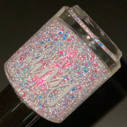 Squid Pro Quo - Pink Silver Nail Polish - Reflective Glitter Nail Polish - Squids Fly High Sibling - Dam Nail Polish