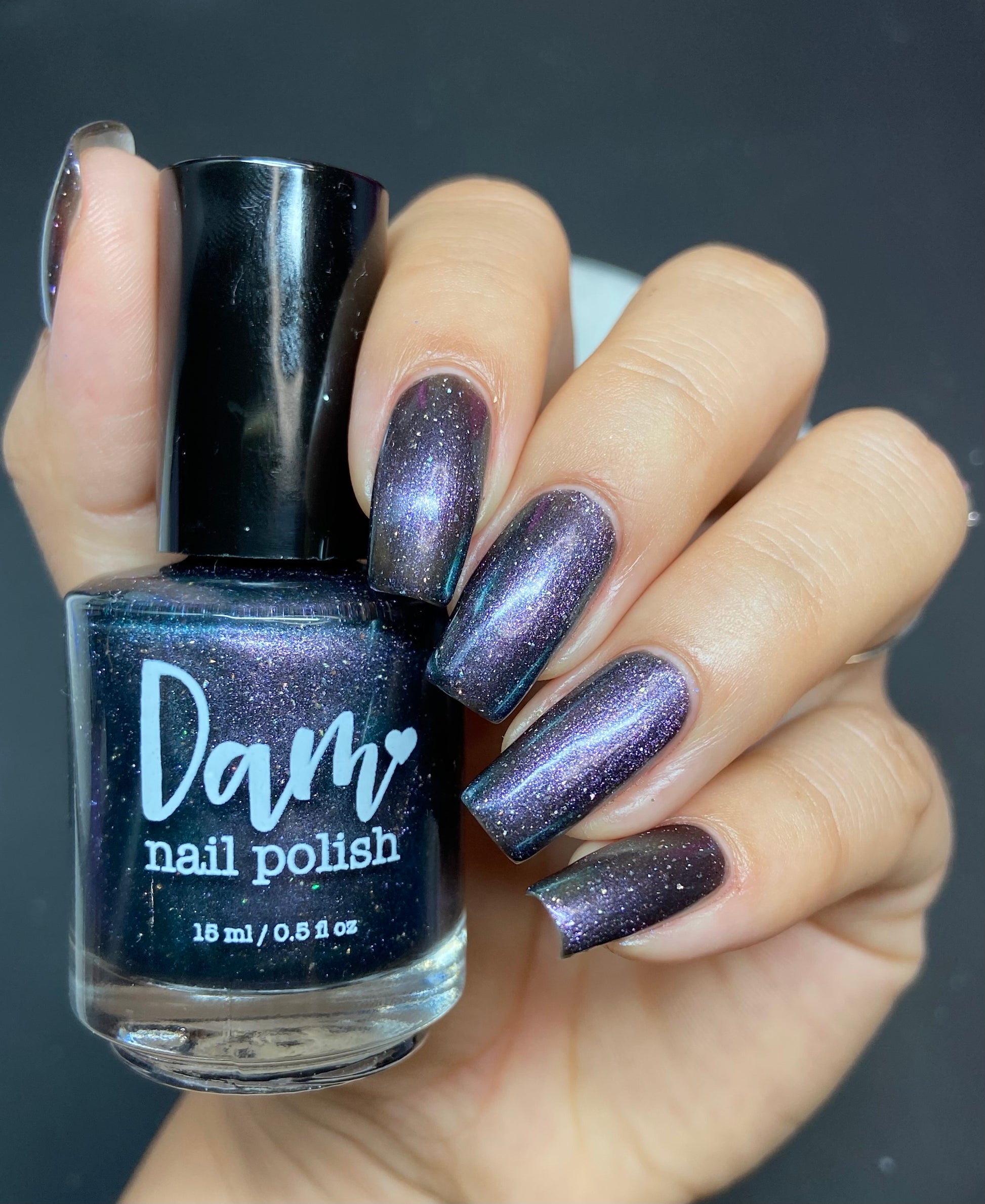 Chuck - Black Shimmer Nail Polish - Survivor Series - Dam Nail Polish