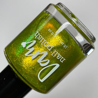 Just Mossing Around - Yellow Nail Polish - Shimmer Nail Polish - The Secret Fairy Garden - Dam Nail Polish