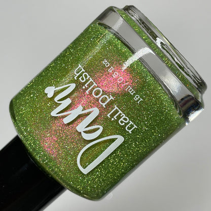 Clover Achiever - Green Nail Polish - Reflective Glitter Nail Polish - The Secret Fairy Garden - Dam Nail Polish