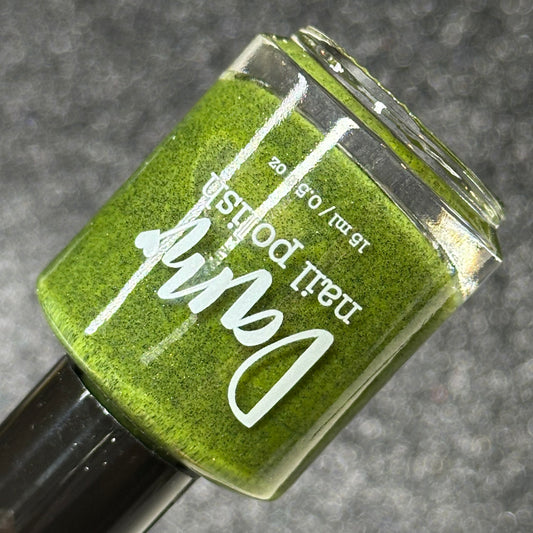 *NON REFLECTIVE VERSION* Big Glowing Dill - Pickle Green Glow in the Dark Nail Polish