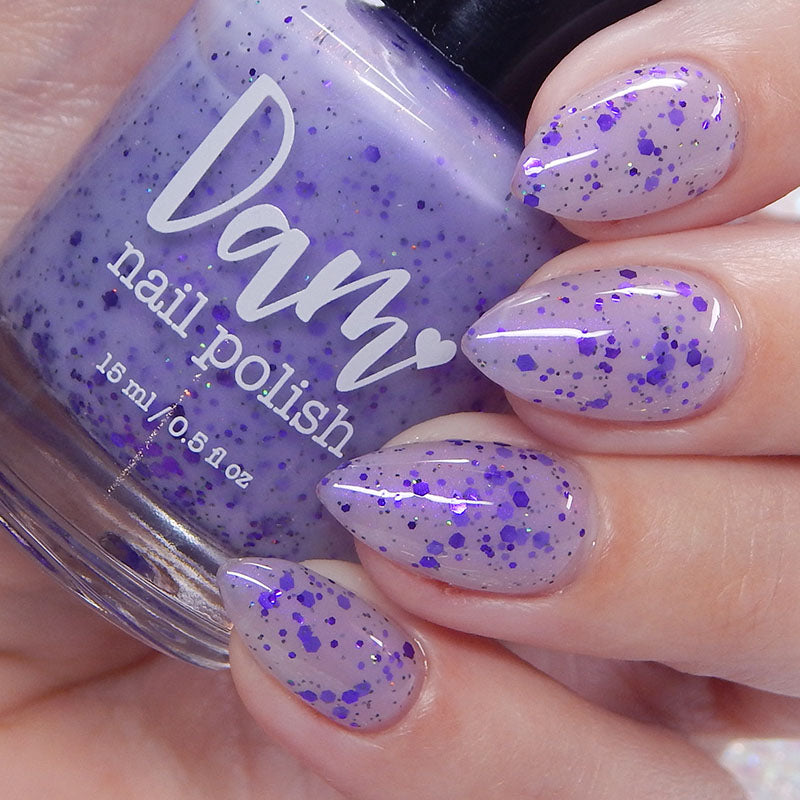 Taro Tea Wannabe - Light Purple Crelly - Glitter Nail Polish - Shimmer Nail Polish - Sweet Sips Collection - Dam Nail Polish