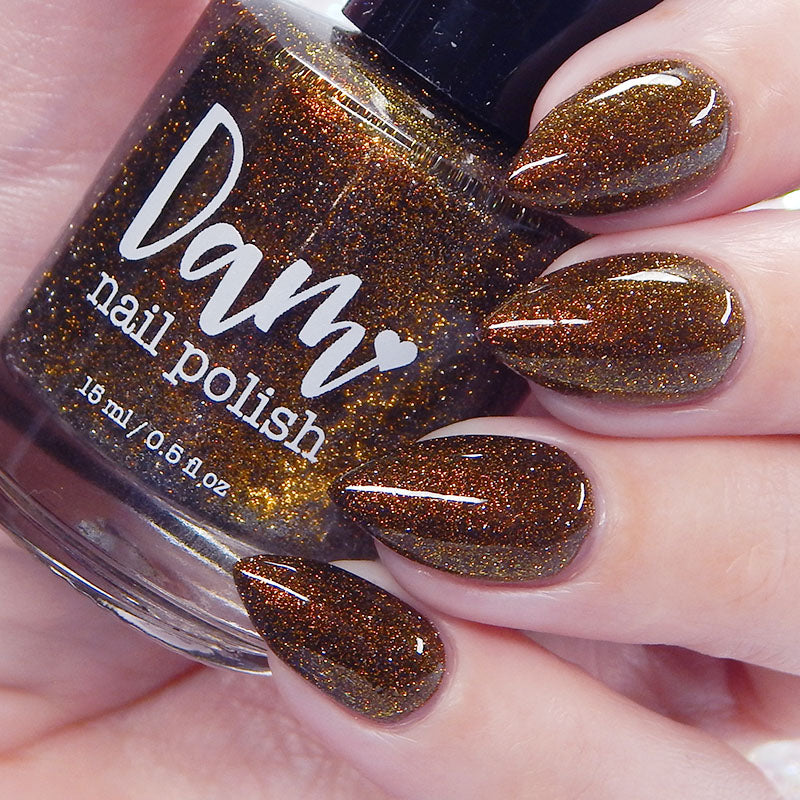 Champagne Sparkle - Black Reflective Glitter Nail Polish - Nostalgia Trends Custom - 1920s Fashion Themed - Dam Nail Polish