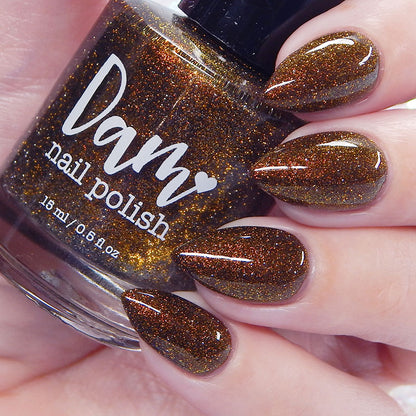 Champagne Sparkle - Black Reflective Glitter Nail Polish - Nostalgia Trends Custom - 1920s Fashion Themed - Dam Nail Polish