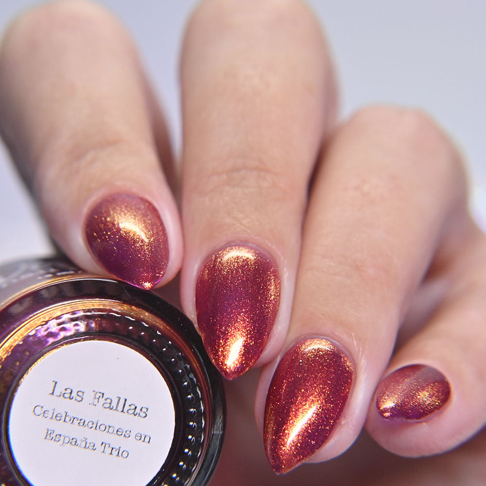 Las Fallas - Pink Nail Polish - Shimmer Nail Polish - Celebraciones en España Trio