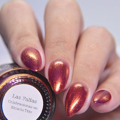 Las Fallas - Pink Nail Polish - Shimmer Nail Polish - Celebraciones en España Trio